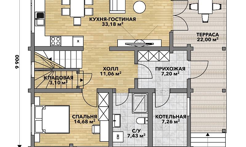 Классические проекты домов из клееного бруса - фото 12
