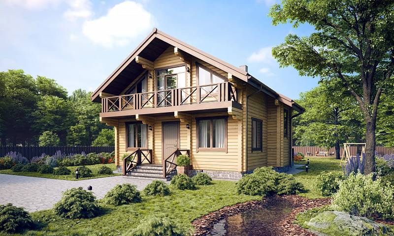 Классические проекты домов из клееного бруса - фото 5